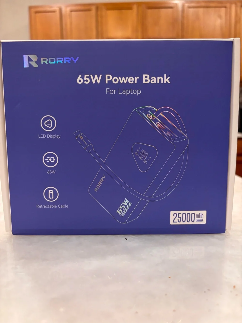 RORRY Laptop Power Bank, 25000mAh 65W Portable Laptop Charger Battery Bank